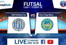 Politehnica Iași – City’us Tg. Mureș, LIVE pe Facebook și YouTube