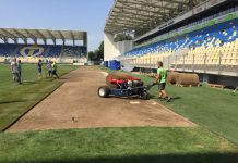 Lucrări de înlocuire a gazonului pe stadionul „Ilie Oană” stadion Ilie Oana Ploiesti